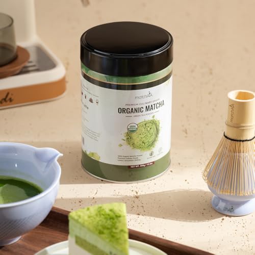 Premium Culinary Grade, 100% Pure Green Tea Powder, Perfect for Lattes, Smoothies, Desserts and Baking, Sugar Free, Gluten Free (350g / 12.3oz Tin Can)