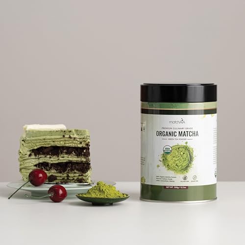 Premium Culinary Grade, 100% Pure Green Tea Powder, Perfect for Lattes, Smoothies, Desserts and Baking, Sugar Free, Gluten Free (350g / 12.3oz Tin Can)
