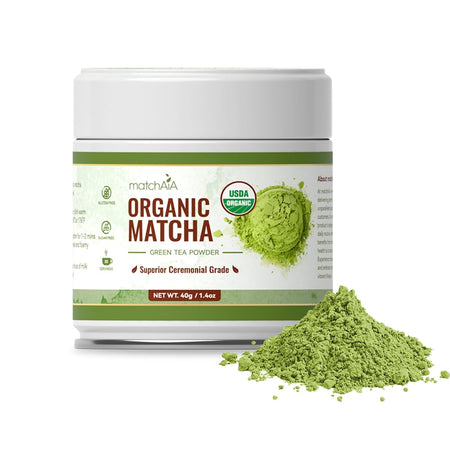 Superior Ceremonial Grade Organic Matcha Powder (40g / 1.4oz Tin Can) matchaia