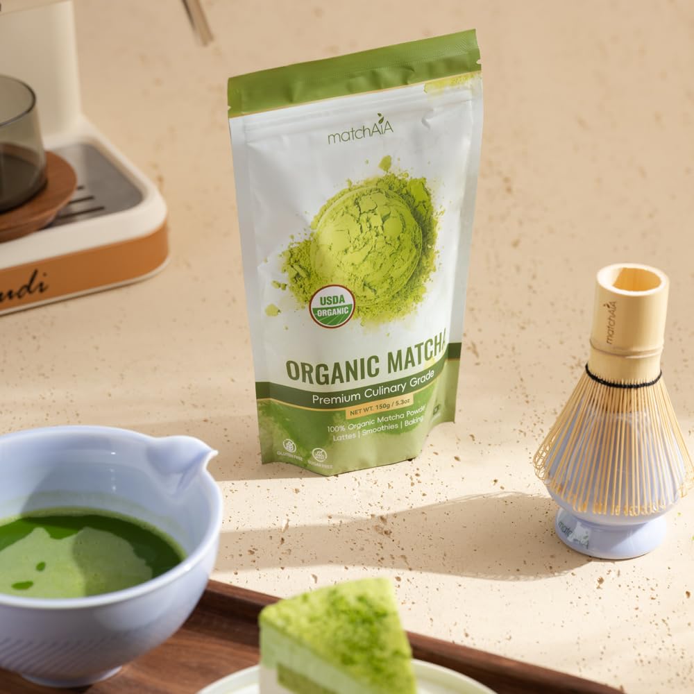 Premium Culinary Grade, 100% Pure Green Tea Powder, Perfect for Lattes, Smoothies, Desserts and Baking (60g / 2.1oz Pouch)