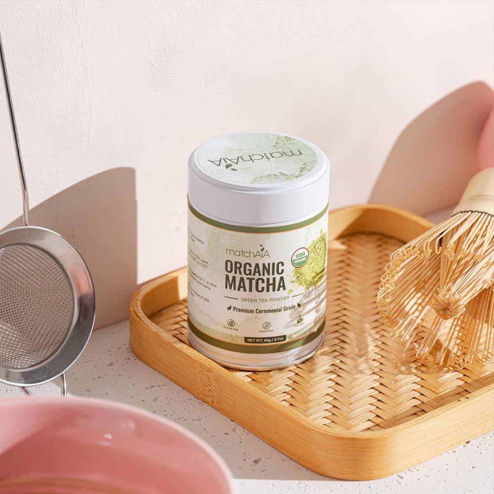 Premium Ceremonial Grade Organic Matcha Powder (60g / 2.1oz Tin Can)