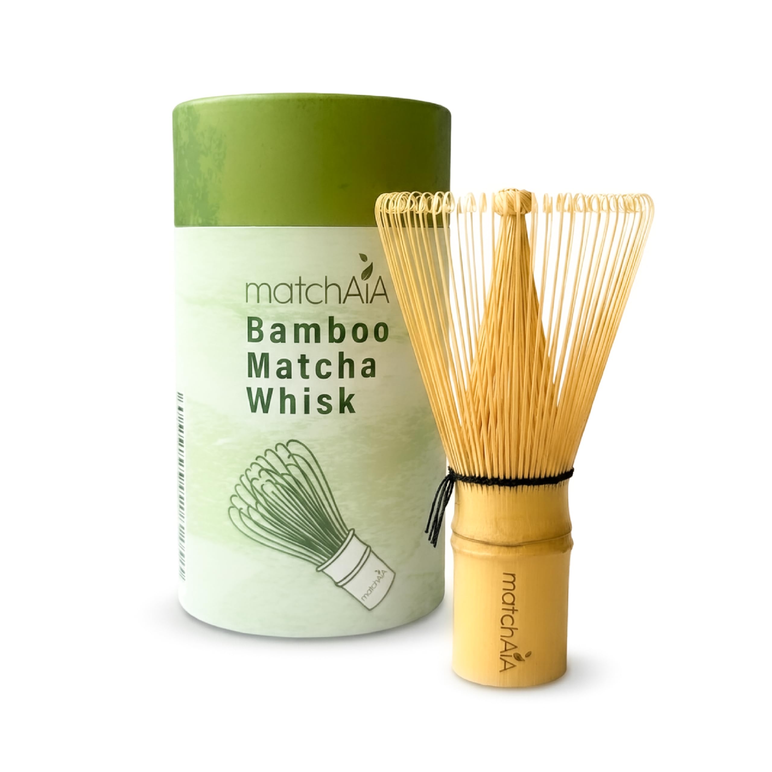 MatchAiA Matcha Whisk - Bamboo Whisk for Matcha Powder, Handcrafted Organic Traditional Japanese Chasen, 100-Prong Matcha Stirrer Wisk Mixer Brush for Authentic Tea Preparation matchaia