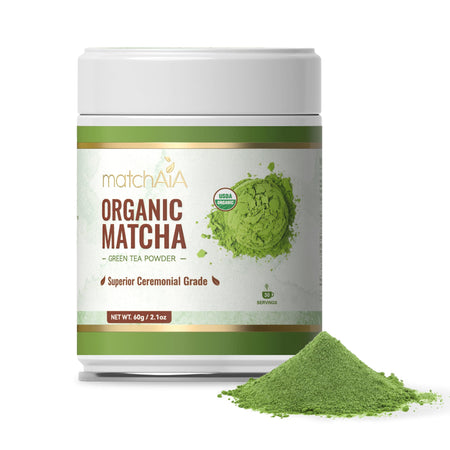Superior Ceremonial Grade Organic Matcha Powder (60g / 2.1oz Tin Can) MatchAiA