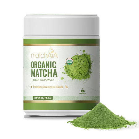 MatchAiA Organic Ceremonial Matcha Green Tea Powder - Premium Ceremonial Grade, First Spring Harvest, USDA Certified, 100% Pure - Sugar Free, Gluten Free matchaia