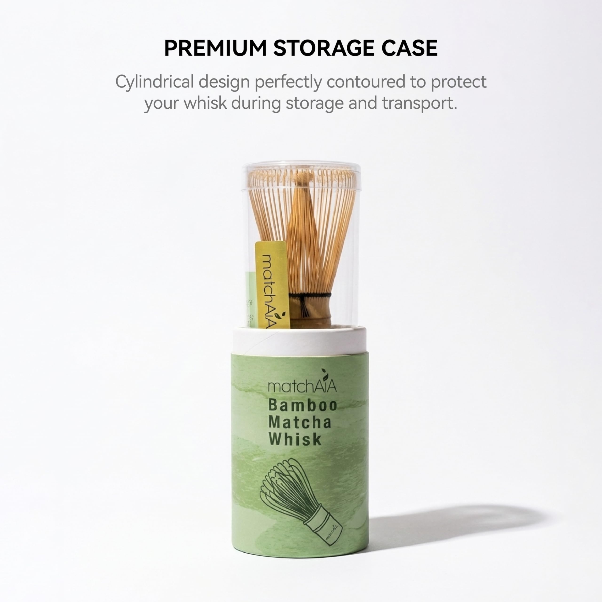 MatchAiA Matcha Whisk - Bamboo Whisk for Matcha Powder, Handcrafted Organic Traditional Japanese Chasen, 100-Prong Matcha Stirrer Wisk Mixer Brush for Authentic Tea Preparation matchaia