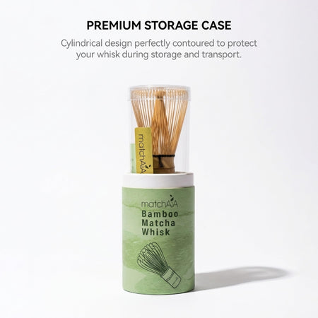 MatchAiA Matcha Whisk - Bamboo Whisk for Matcha Powder, Handcrafted Organic Traditional Japanese Chasen, 100-Prong Matcha Stirrer Wisk Mixer Brush for Authentic Tea Preparation matchaia