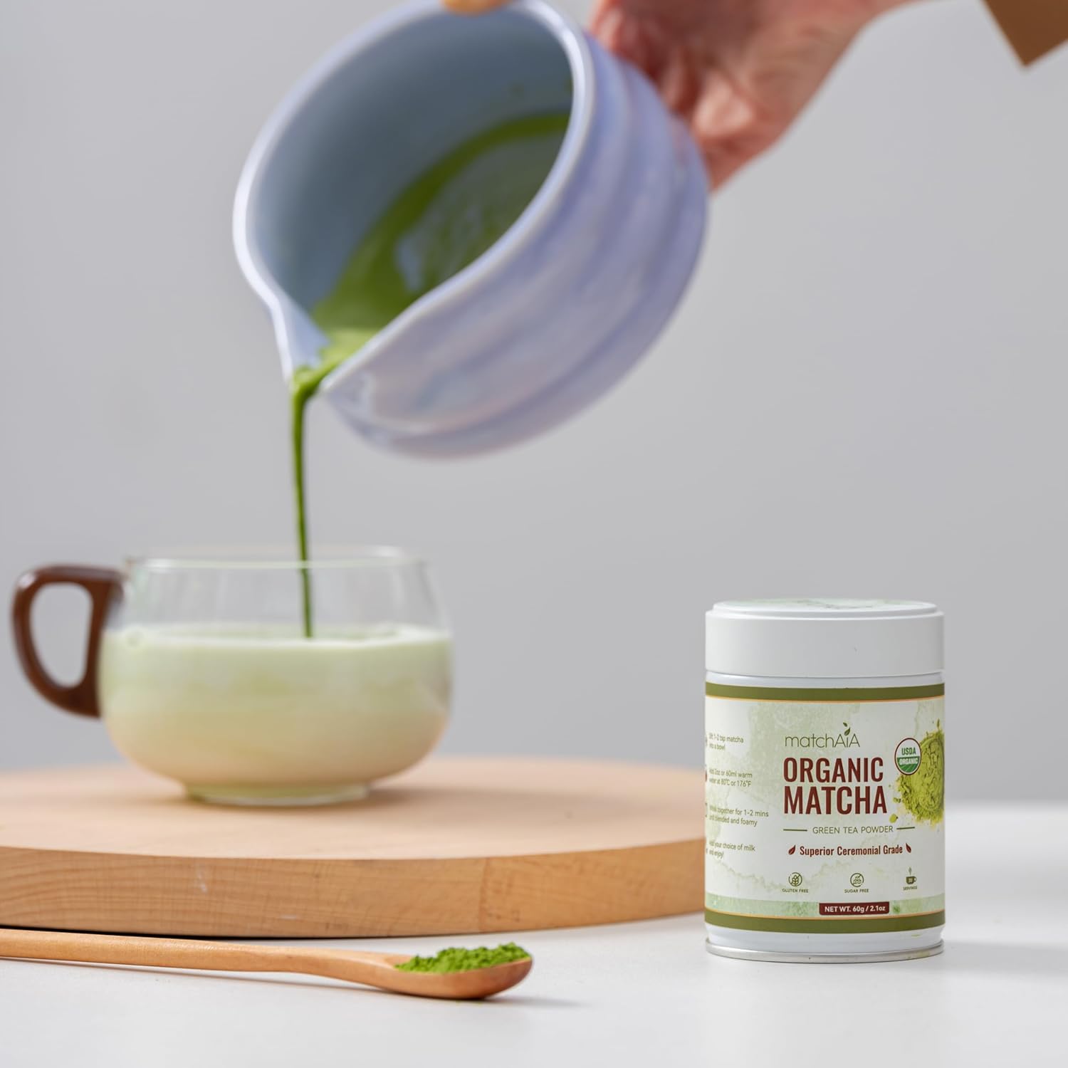 Superior Ceremonial Grade Organic Matcha Powder (40g / 1.4oz Tin Can)