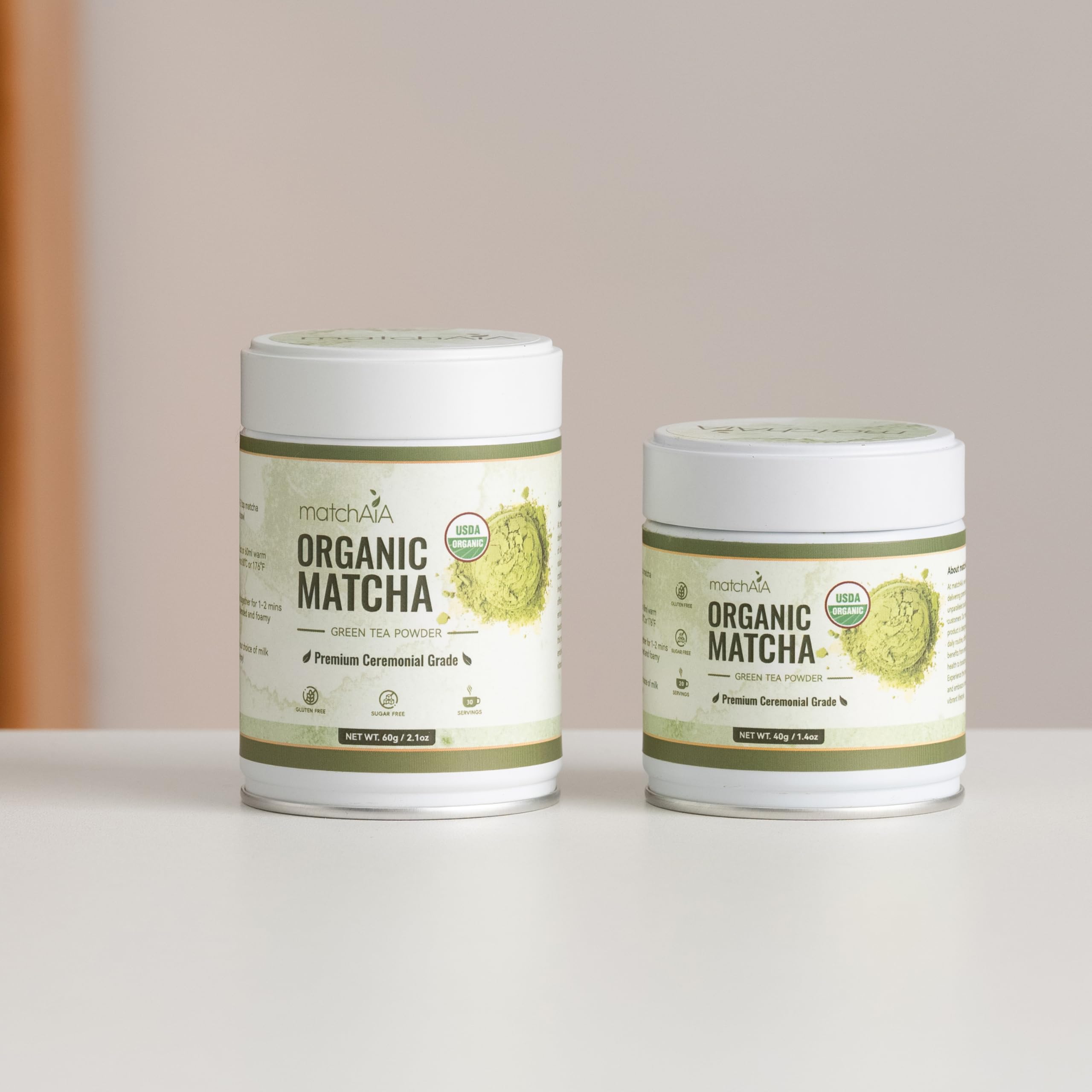 Premium Ceremonial Grade Organic Matcha Powder (60g / 2.1oz Tin Can)