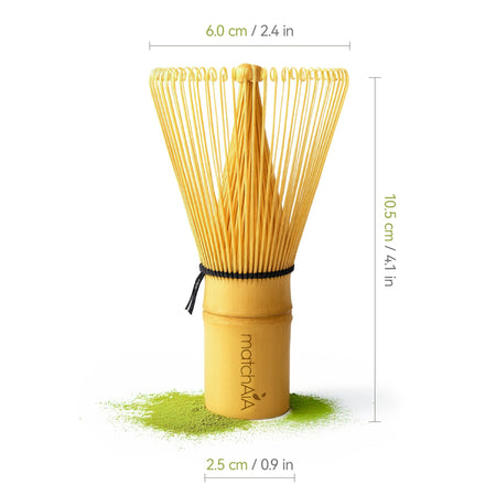 MatchAiA Matcha Whisk - Bamboo Whisk for Matcha Powder, Handcrafted Organic Traditional Japanese Chasen, 100-Prong Matcha Stirrer Wisk Mixer Brush for Authentic Tea Preparation matchaia