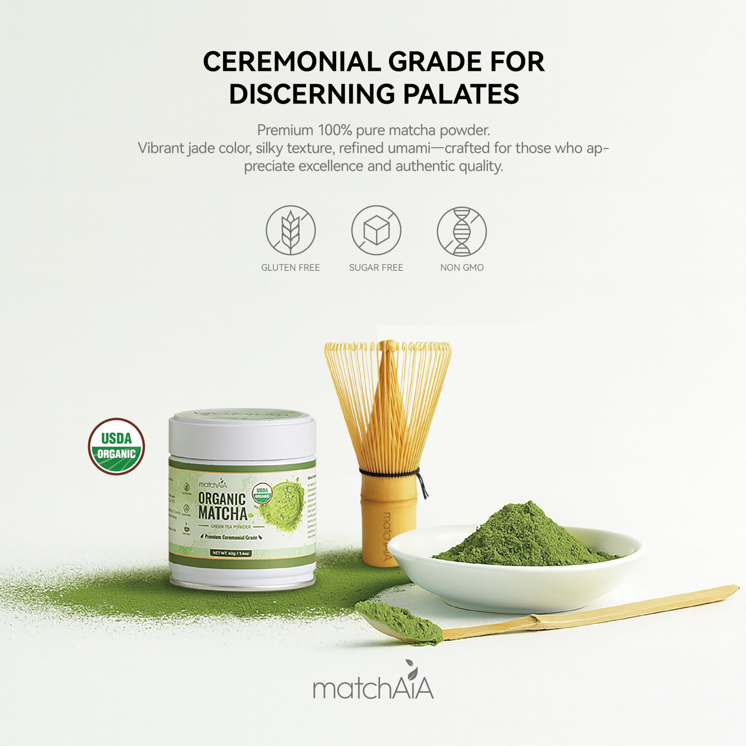 Premium Ceremonial Grade Organic Matcha Powder (40g / 1.4oz Tin Can) matchaia