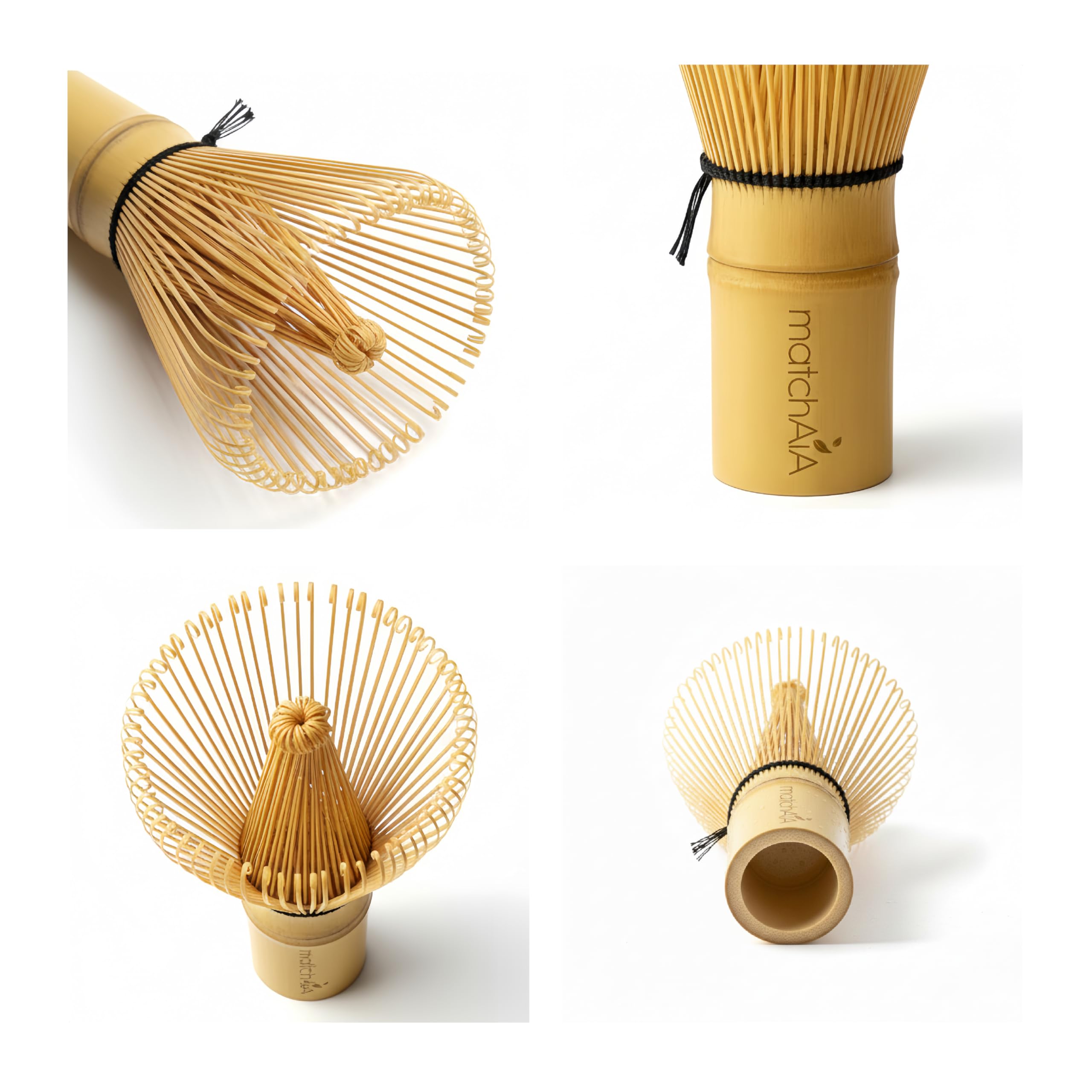MatchAiA Matcha Whisk - Bamboo Whisk for Matcha Powder, Handcrafted Organic Traditional Japanese Chasen, 100-Prong Matcha Stirrer Wisk Mixer Brush for Authentic Tea Preparation matchaia