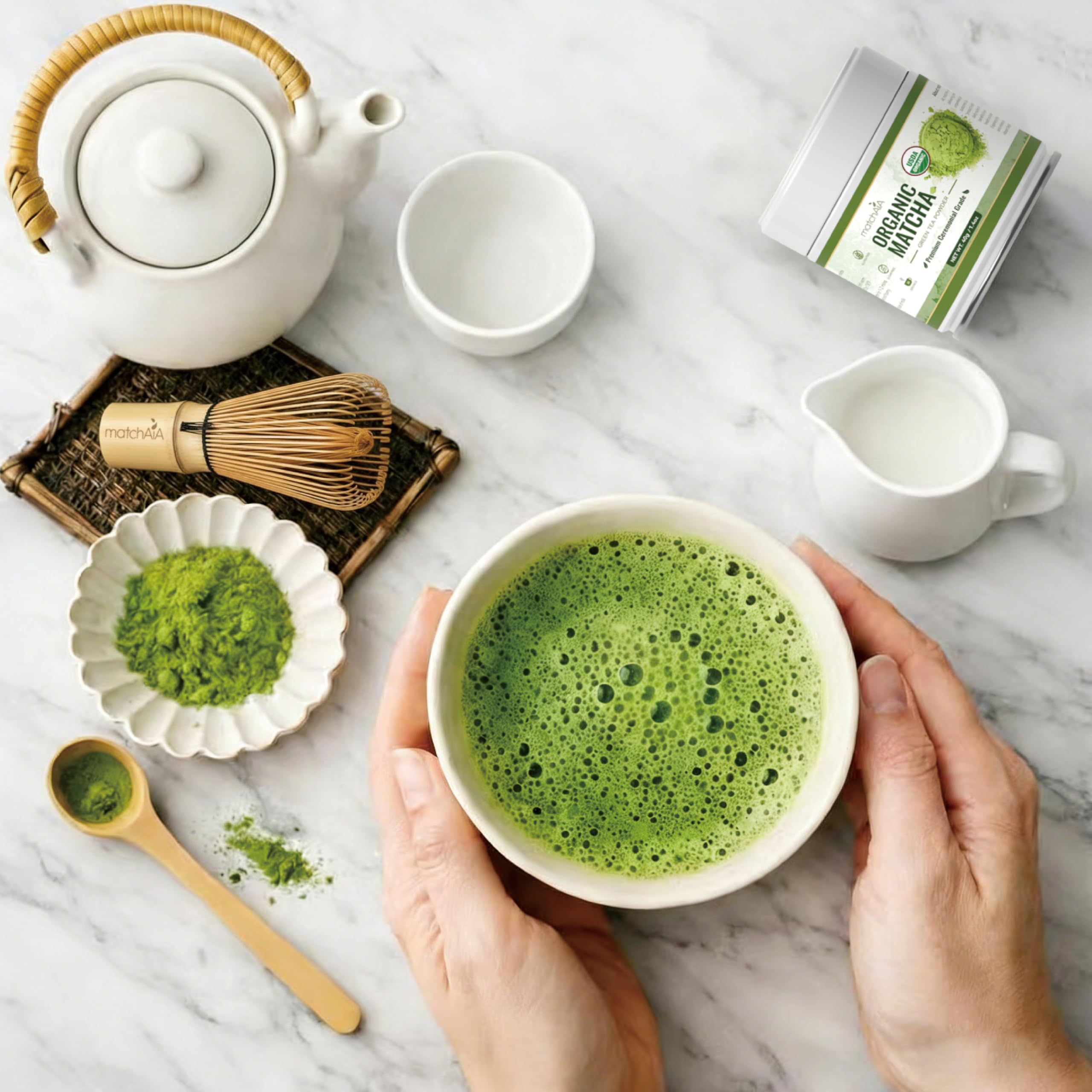 Premium Ceremonial Grade Organic Matcha Powder (40g / 1.4oz Tin Can) matchaia