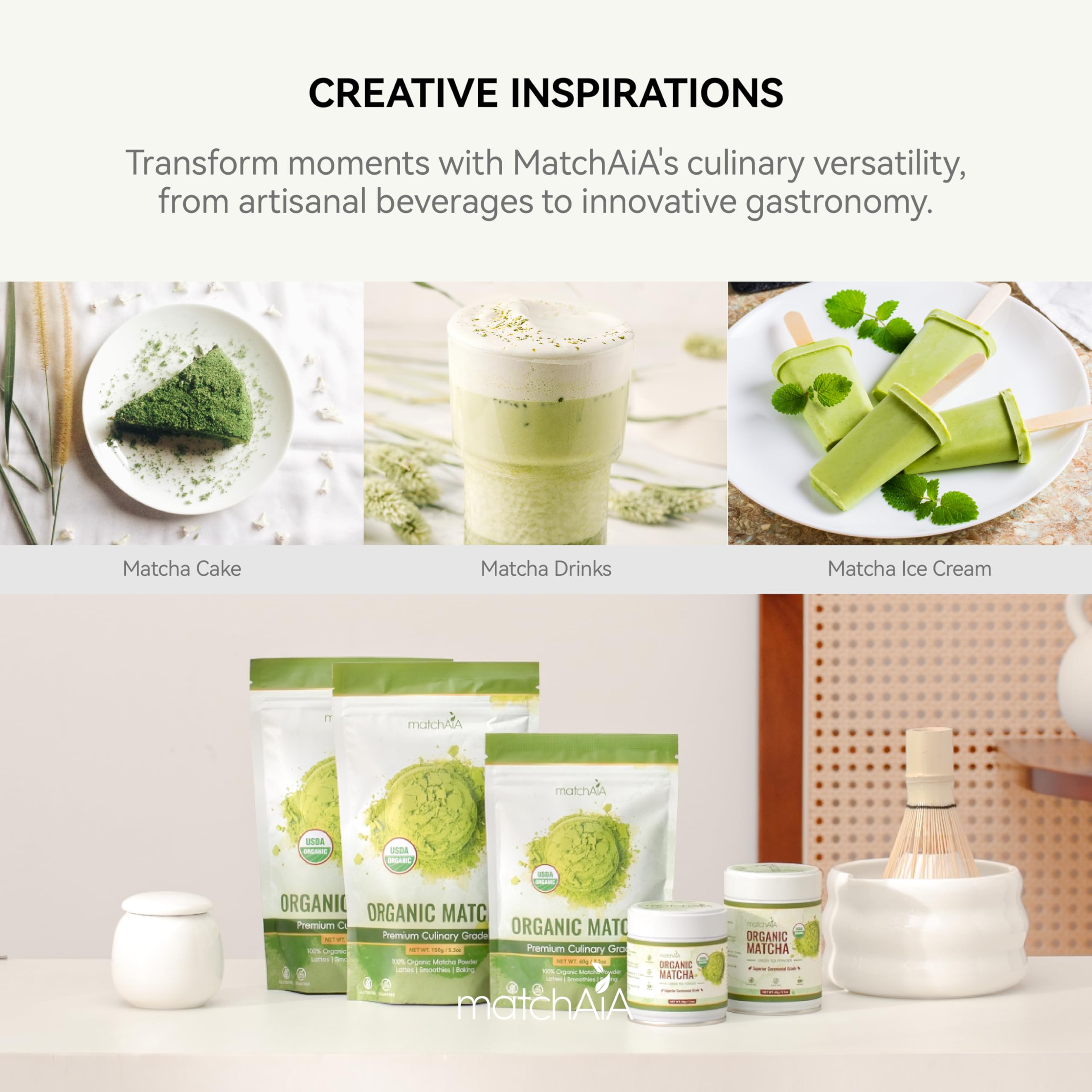 Premium Culinary Grade, 100% Pure Green Tea Powder, Perfect for Lattes, Smoothies, Desserts and Baking, Sugar Free, Gluten Free (350g / 12.3oz Tin Can) matchaia