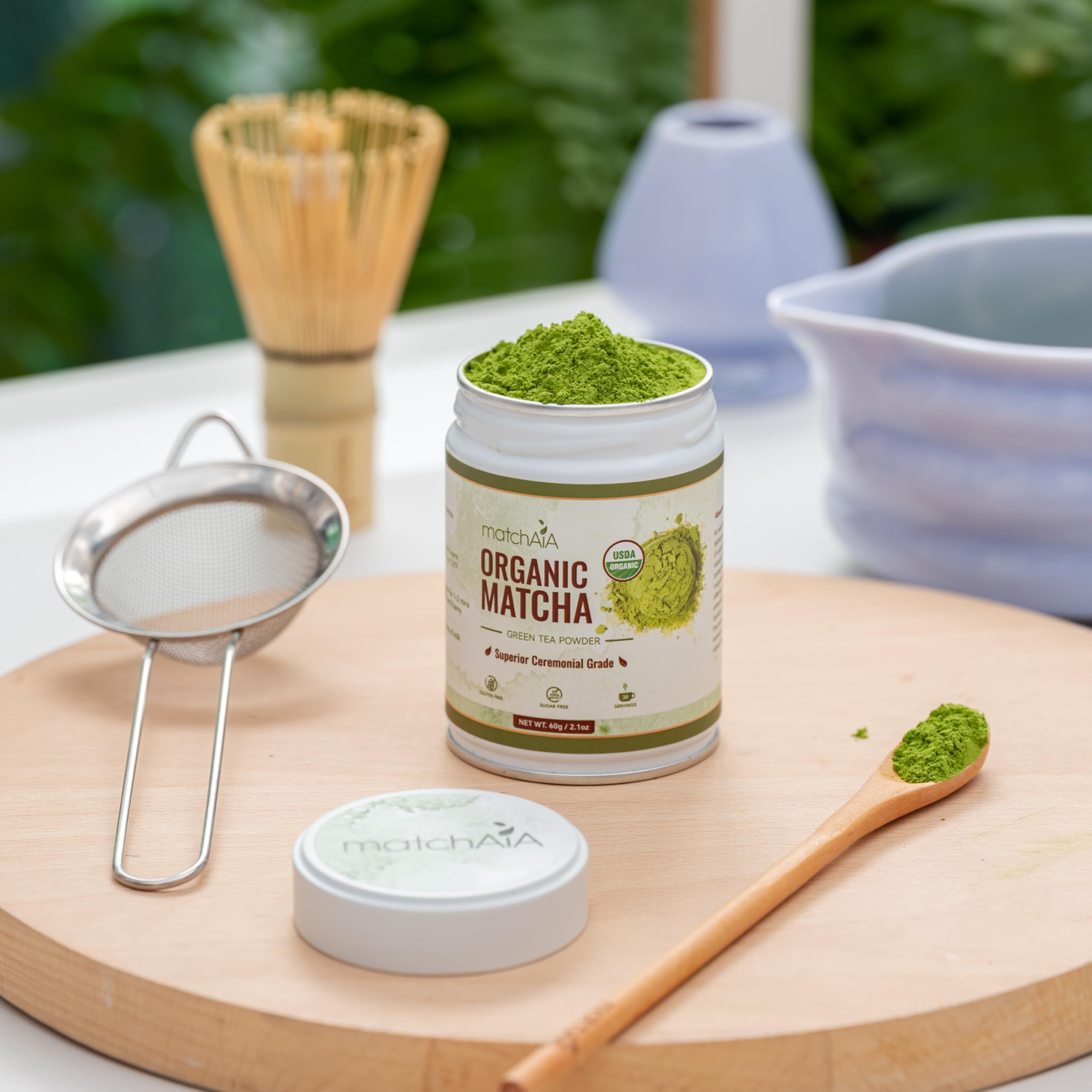 Superior Ceremonial Grade Organic Matcha Powder (40g / 1.4oz Tin Can)