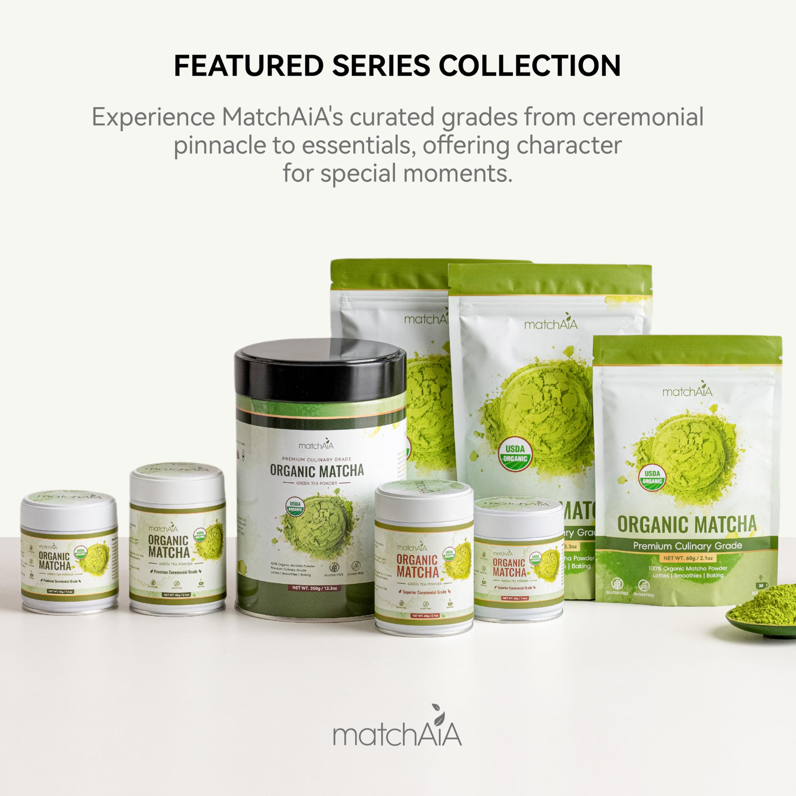 Premium Ceremonial Grade Organic Matcha Powder (60g / 2.1oz Tin Can) matchaia