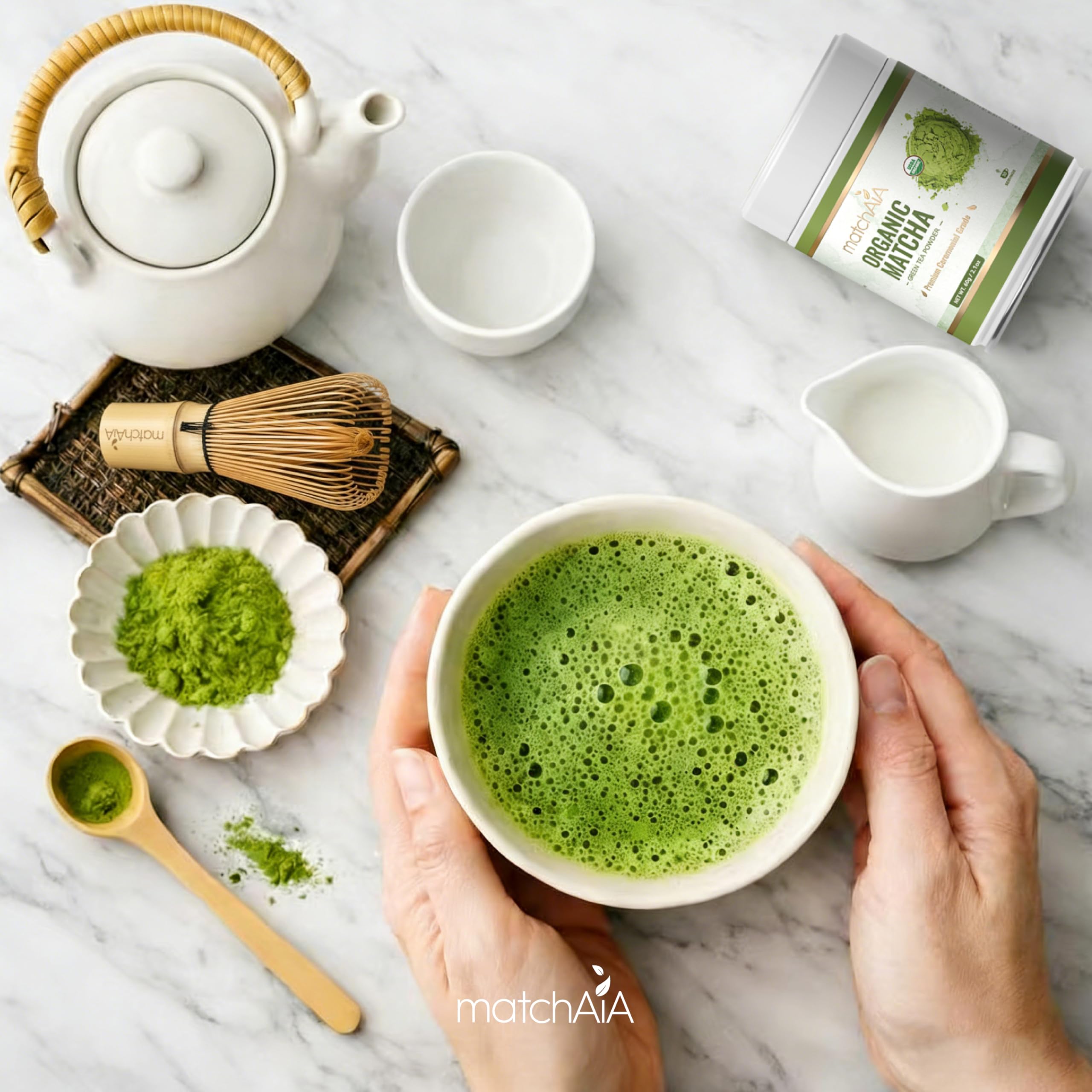 Premium Ceremonial Grade Organic Matcha Powder (40g / 1.4oz Tin Can) matchaia
