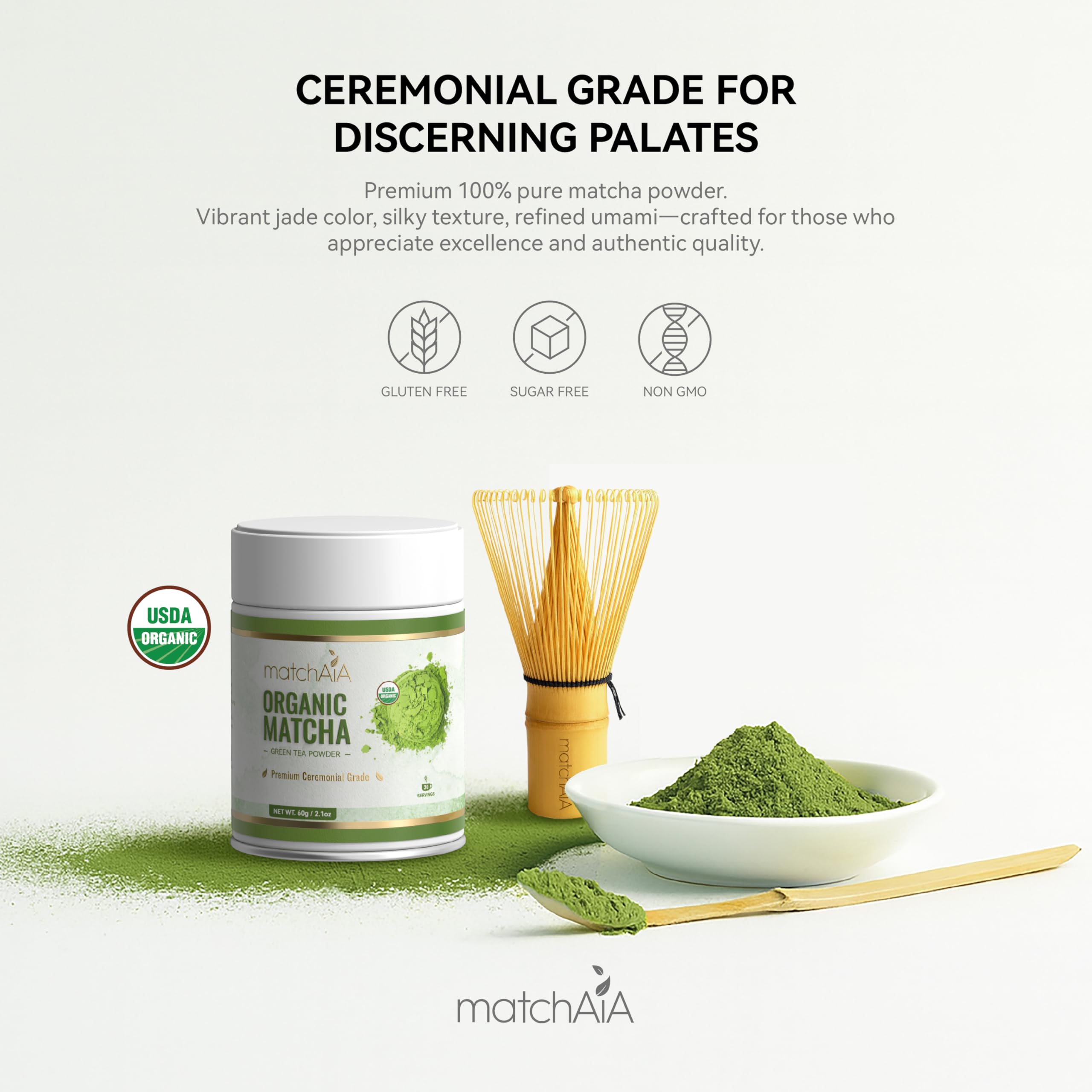 Premium Ceremonial Grade Organic Matcha Powder (40g / 1.4oz Tin Can) matchaia
