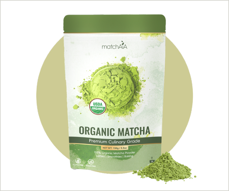 Premium Culinary Grade, 100% Pure Green Tea Powder, Perfect for Lattes, Smoothies, Desserts and Baking, Sugar Free, Gluten Free (150g / 5.3oz Pouch)