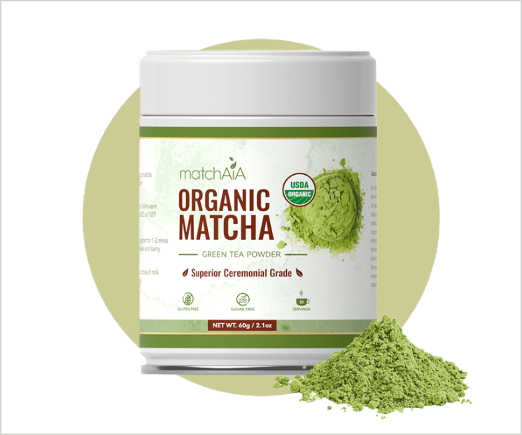 Superior Ceremonial Grade Organic Matcha Powder (60g / 2.1oz Tin Can)